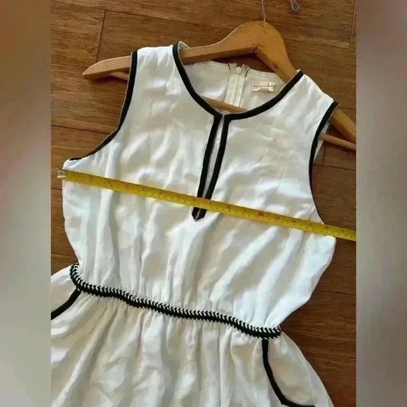 Maison Jules Crochet-Trim Fit & Flare White-Black Dress Women’s Size S NWT - Picture 11 of 12